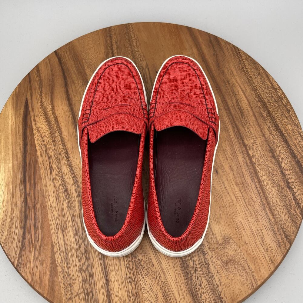 rag & bone Red Woven Slip-On Sneakers - Picture 5 of 9